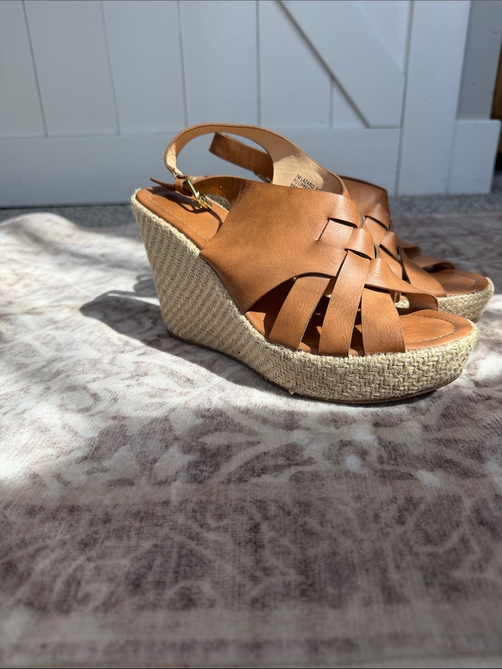 XOXO Tan Woven Espadrille Wedge Sandals